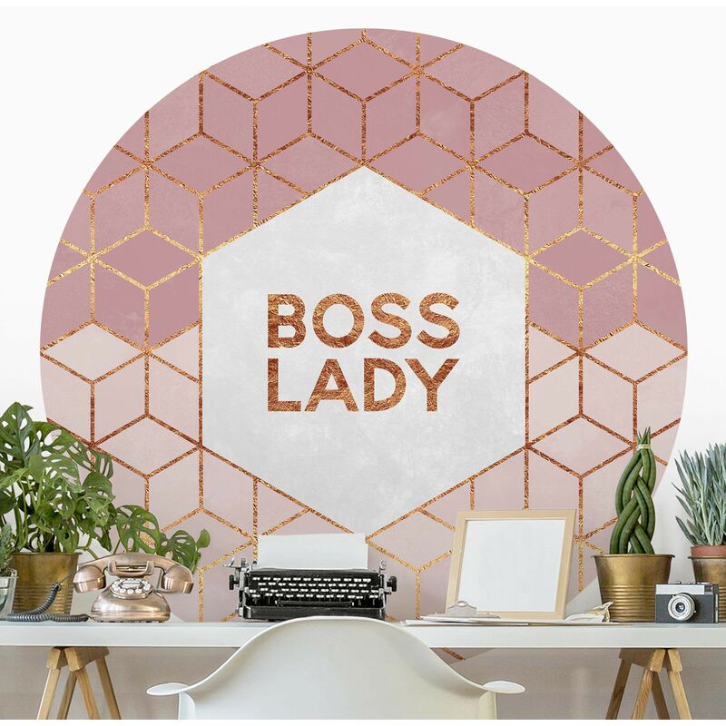 

Papel pintado redondo autoadhesivo - Elisabeth Fredriksson - Boss Lady Hexagons Pink Dimensión LxA: 50cm x 50cm