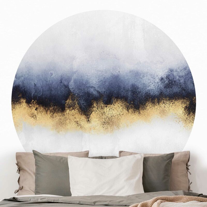 

Papel pintado redondo autoadhesivo - Elisabeth Fredriksson - Cloudy Sky With Gold Dimensión LxA: 225cm x 225cm