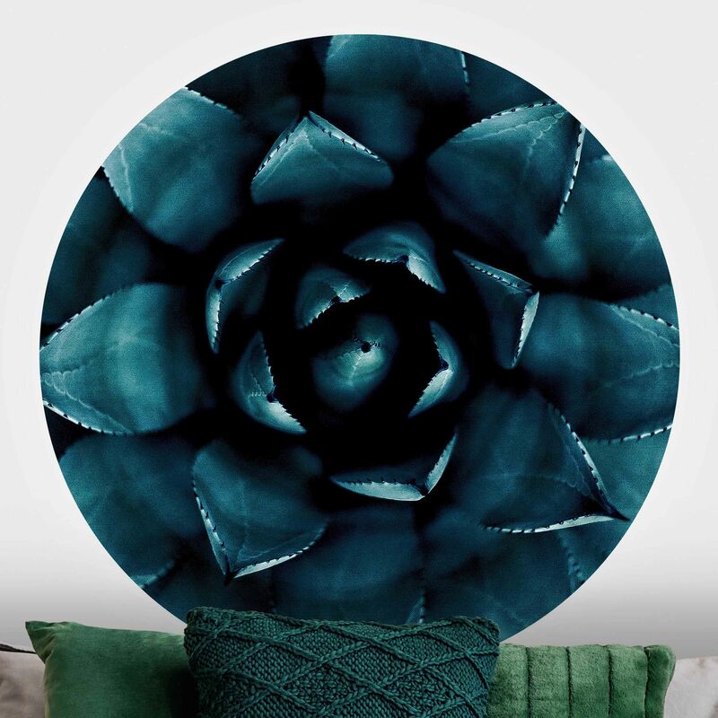 

Papel pintado redondo autoadhesivo - Succulent Petrol II Dimensión LxA: 122cm x 122cm