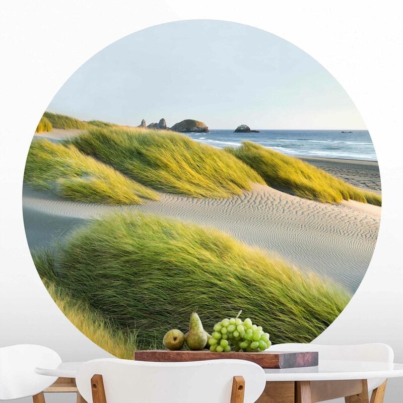 

Papel pintado redondo autoadhesivo - Dunes And Grasses At The Sea Dimensión LxA: 100cm x 100cm