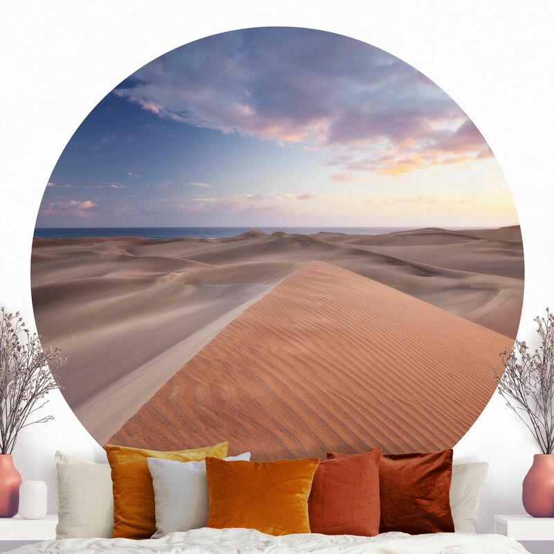 

Papel pintado redondo autoadhesivo - Dunes View Dimensión LxA: 75cm x 75cm