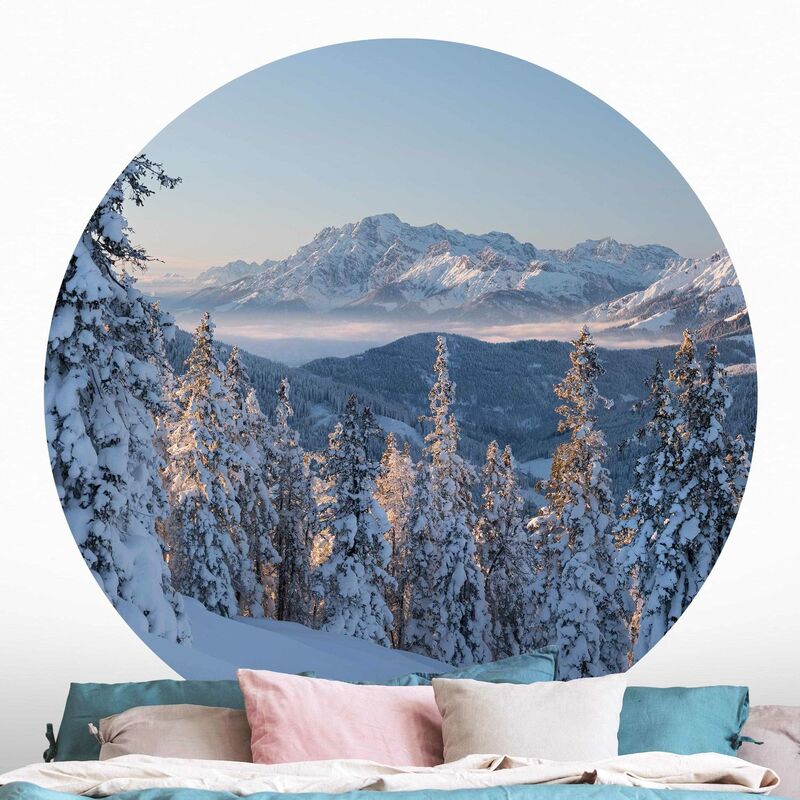 

Papel pintado redondo autoadhesivo - Leogang Mountains Austria Dimensión LxA: 175cm x 175cm