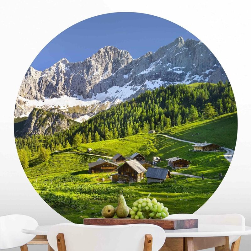 

Papel pintado redondo autoadhesivo - Styria Alpine Meadow Dimensión LxA: 75cm x 75cm