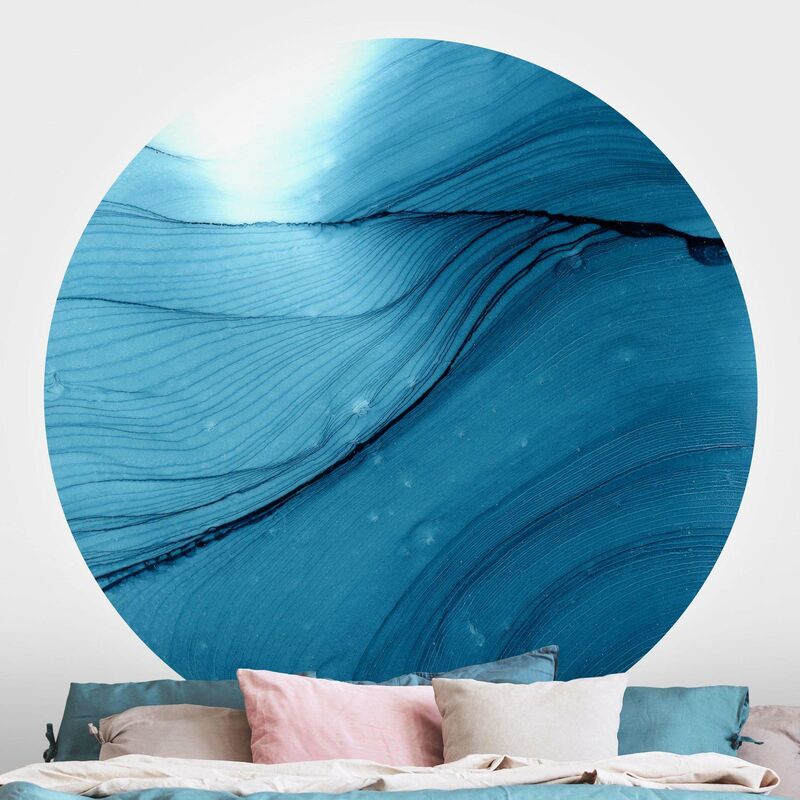 

Papel pintado redondo autoadhesivo - Mottled Blue Dimensión LxA: 200cm x 200cm
