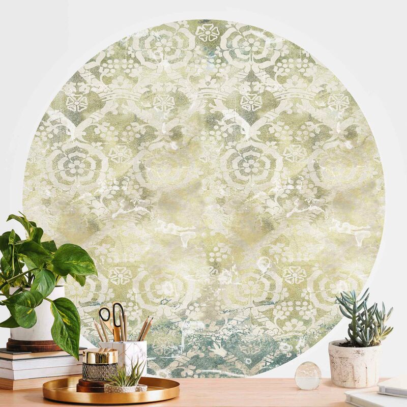 

Papel pintado redondo autoadhesivo - Emerald Colored Baroque Dream II Dimensión LxA: 175cm x 175cm