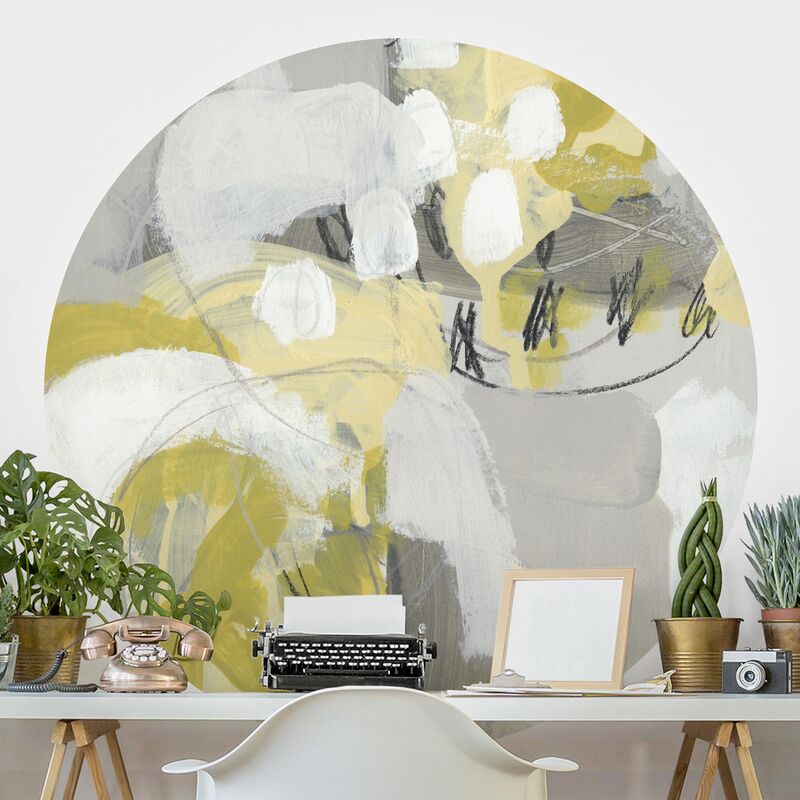 

Papel pintado redondo autoadhesivo - Lemons In The Mist I Dimensión LxA: 200cm x 200cm