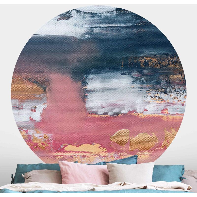 

Papel pintado redondo autoadhesivo - Elisabeth Fredriksson - Pink Storm With Gold Dimensión LxA: 122cm x 122cm