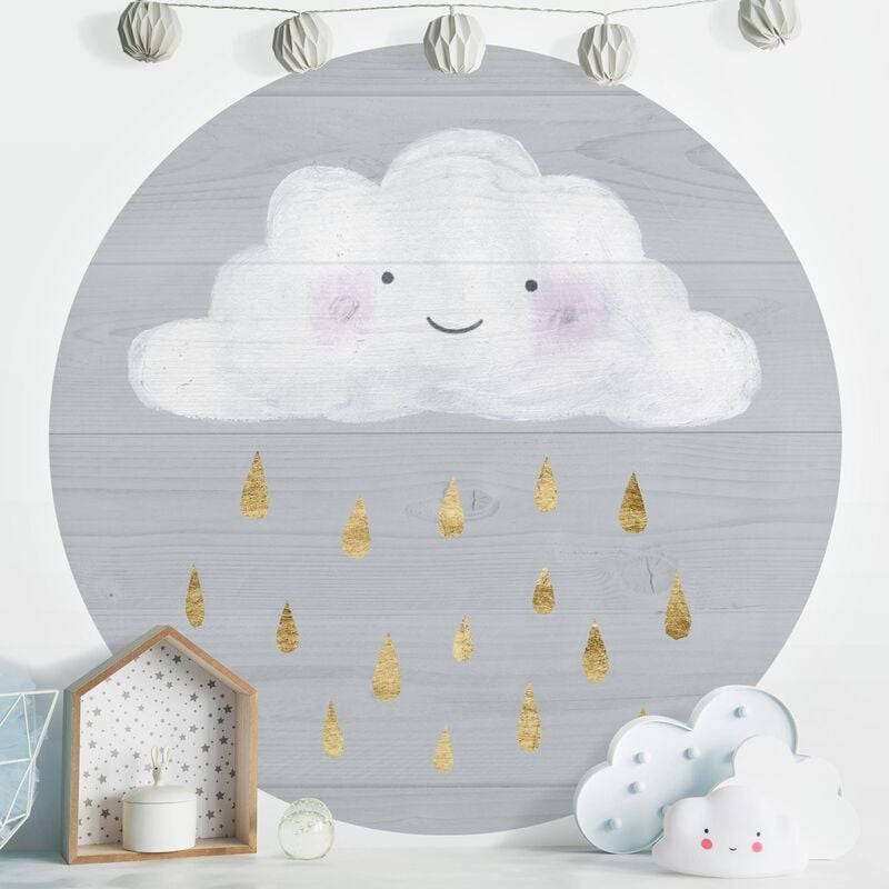 

Papel pintado redondo autoadhesivo - Cloud With Golden Raindrops Dimensión LxA: 150cm x 150cm