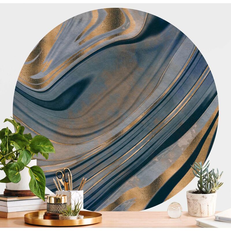 

Papel pintado redondo autoadhesivo - Gemstone Saphire And Copper Dimensión LxA: 175cm x 175cm