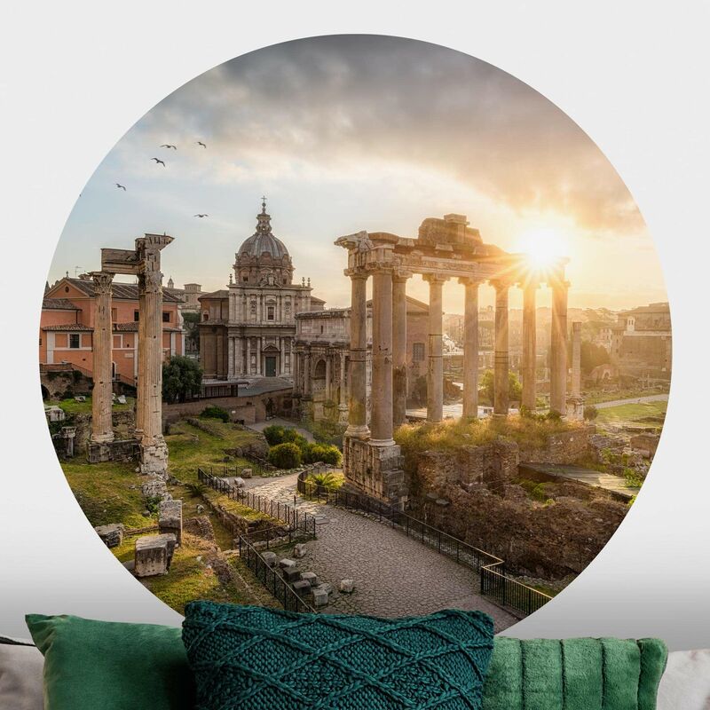 

Papel pintado redondo autoadhesivo - Forum Romanum At Sunrise Dimensión LxA: 50cm x 50cm