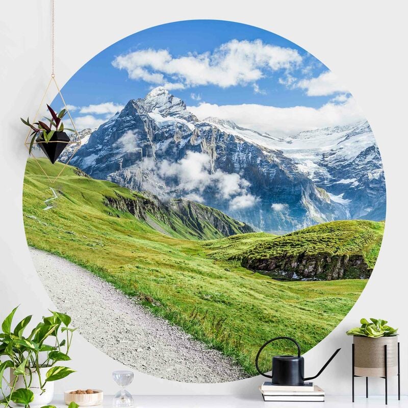 

Papel pintado redondo autoadhesivo - Grindelwald Panorama Dimensión LxA: 122cm x 122cm