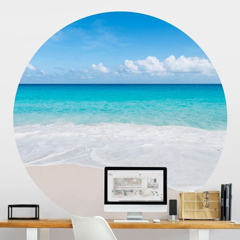 

Papel pintado redondo autoadhesivo - Blue Wave Dimensión LxA: 225cm x 225cm