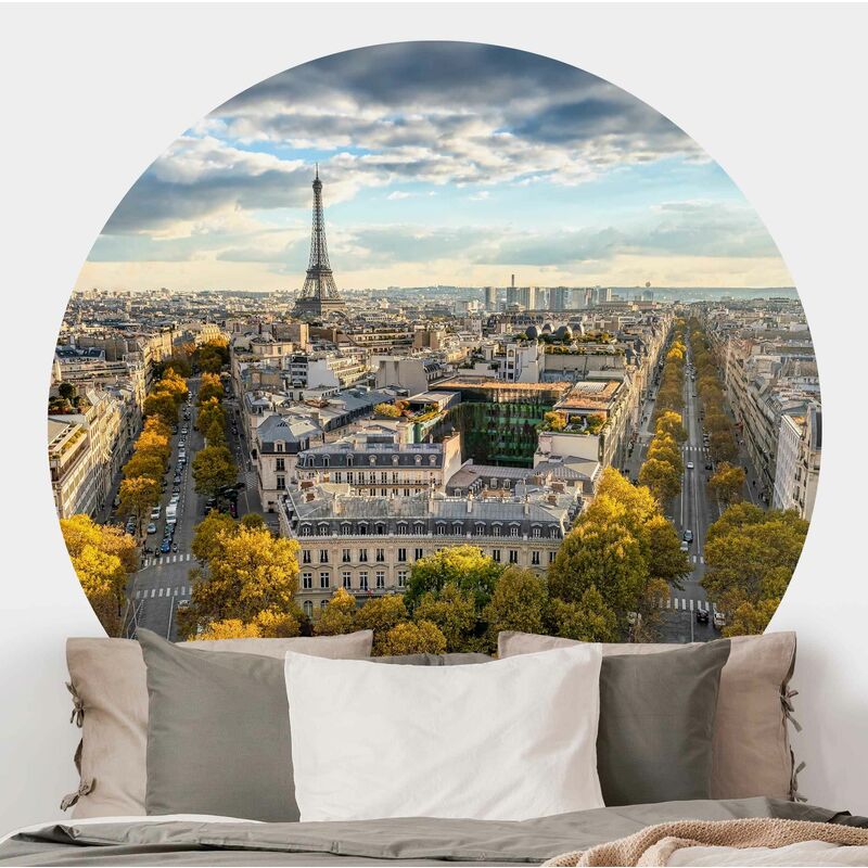 

Papel pintado redondo autoadhesivo - Nice day in Paris Dimensión LxA: 50cm x 50cm