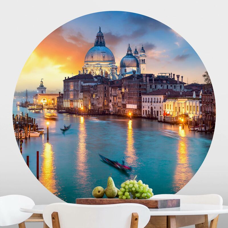 

Papel pintado redondo autoadhesivo - Sunset in Venice Dimensión LxA: 122cm x 122cm