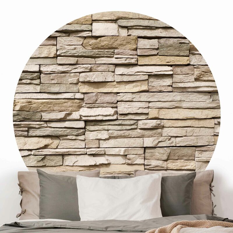 

Papel pintado redondo autoadhesivo - Asian Stonewall - Stone Wall From Large Bright Stones Dimensión LxA: 100cm x 100cm