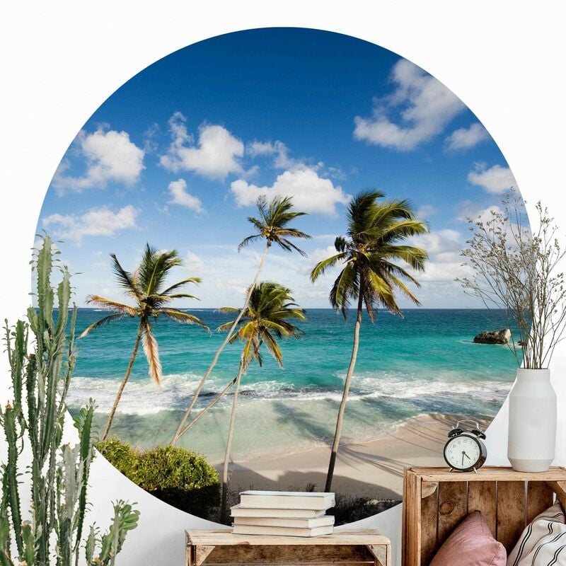 

Papel pintado redondo autoadhesivo - Concrete Tile Look Gray Dimensión LxA: 50cm x 50cm