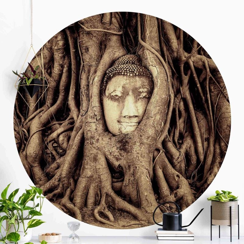 

Papel pintado redondo autoadhesivo - Cambodian Script Dimensión LxA: 122cm x 122cm