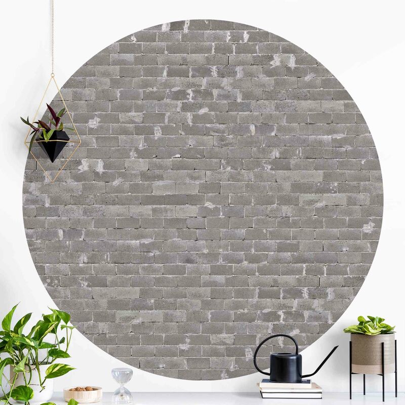 

Papel pintado redondo autoadhesivo - Concrete Tile Dimensión LxA: 200cm x 200cm