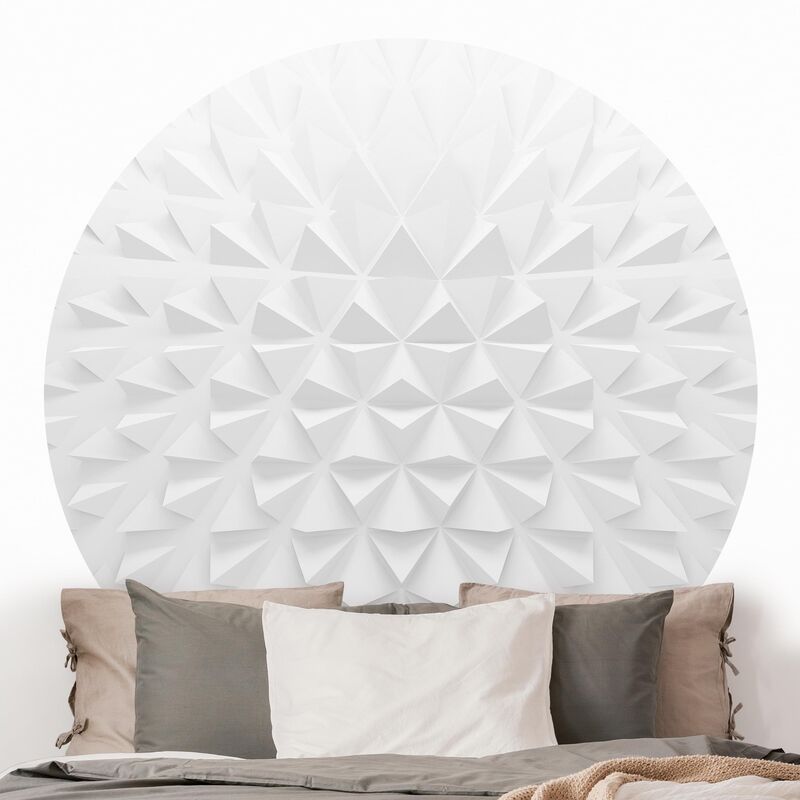 

Papel pintado redondo autoadhesivo - Geometric Pattern 3D Effect Dimensión LxA: 225cm x 225cm