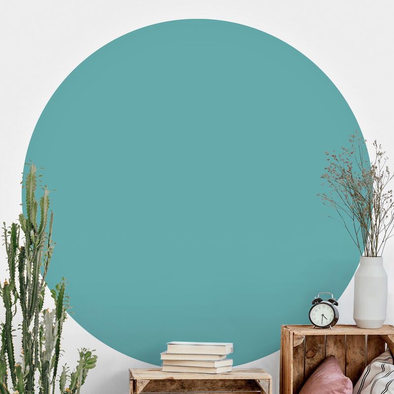 

Papel pintado redondo autoadhesivo - Colour Turquoise Dimensión LxA: 150cm x 150cm