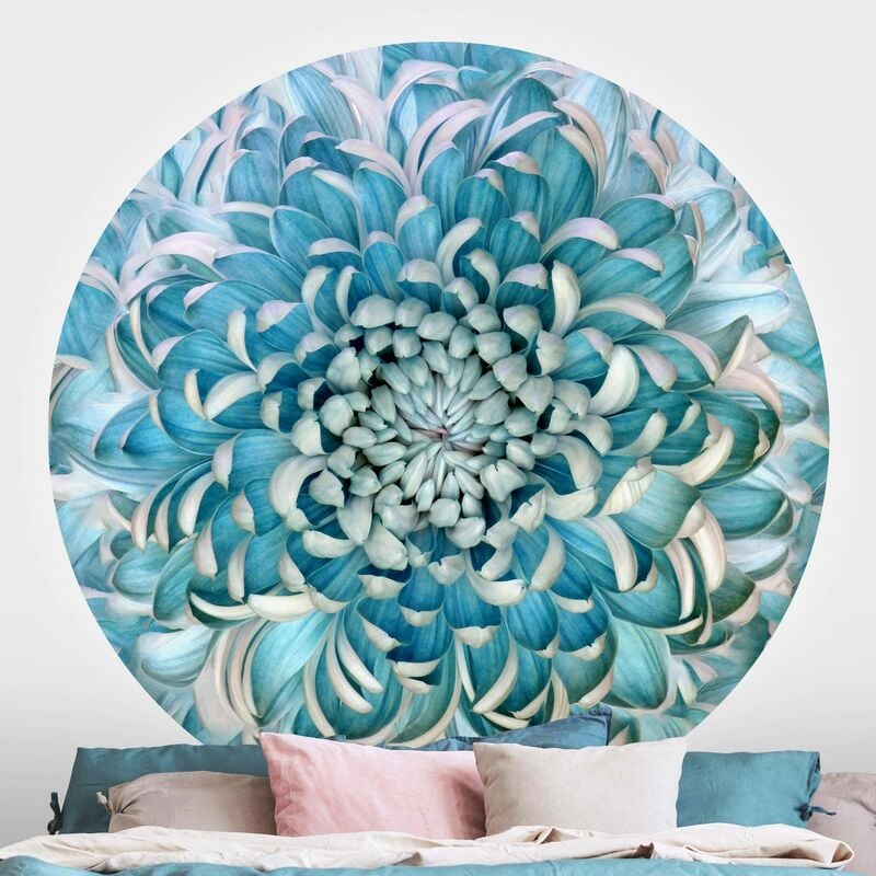 

Papel pintado redondo autoadhesivo - Blue Chrysanthemum Dimensión LxA: 50cm x 50cm