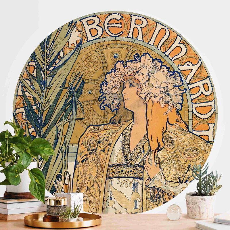 

Papel pintado redondo autoadhesivo - Alfons Mucha - Poster For The Play Gismonda Dimensión LxA: 50cm x 50cm