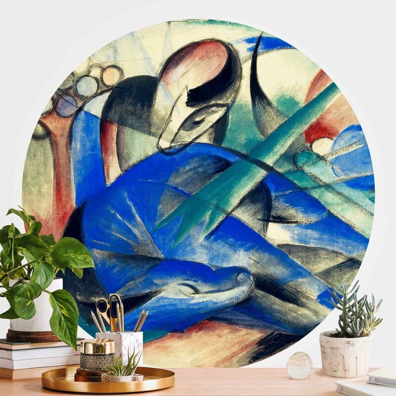 

Papel pintado redondo autoadhesivo - Franz Marc - Dreaming Horse Dimensión LxA: 75cm x 75cm