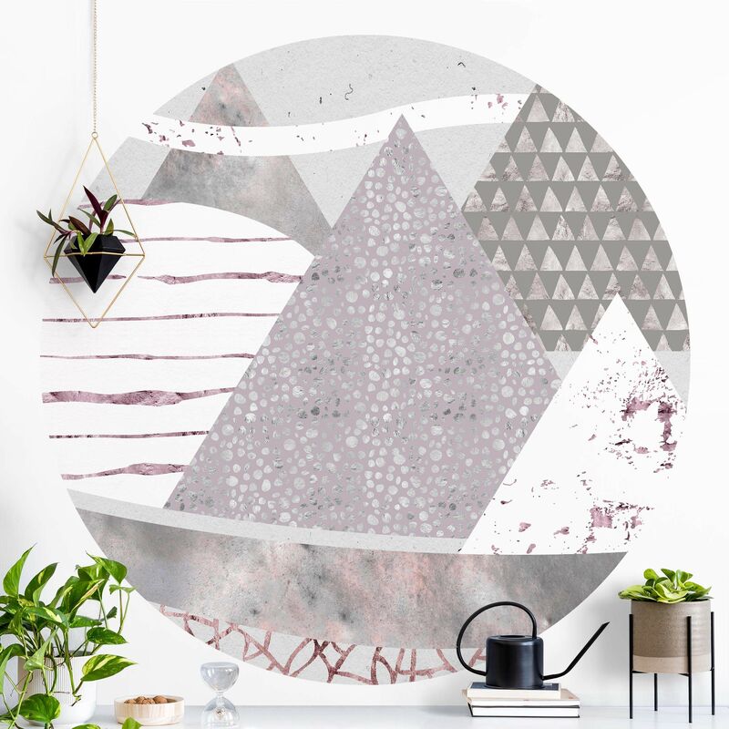 

Papel pintado redondo autoadhesivo - Abstract Mountain Landscape Pastel Pattern Dimensión LxA: 244cm x 244cm