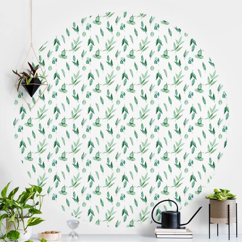 

Papel pintado redondo autoadhesivo - Watercolor Eucalyptus Branches Pattern Dimensión LxA: 100cm x 100cm