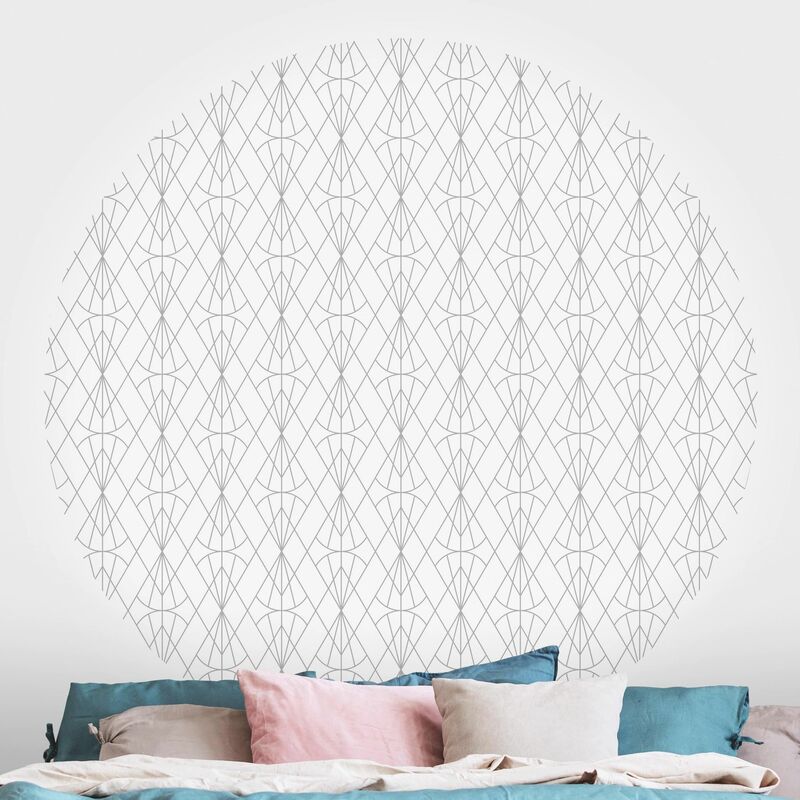 

Papel pintado redondo autoadhesivo - Art Deco Diamond Pattern In Gray XXL Dimensión LxA: 75cm x 75cm