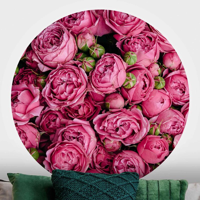 

Papel pintado redondo autoadhesivo - Pink Peonies Dimensión LxA: 100cm x 100cm