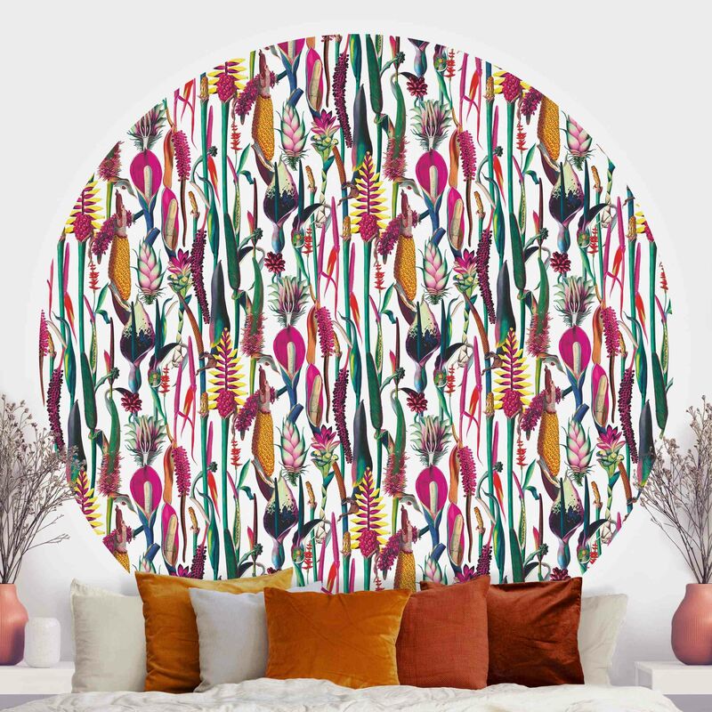 

Papel pintado redondo autoadhesivo - Tropical Luxury Pattern Dimensión LxA: 100cm x 100cm