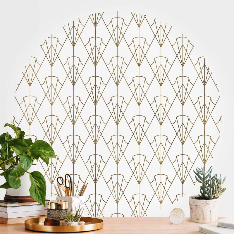 

Papel pintado redondo autoadhesivo - Vintage Art Deco Pattern Arrows XXL Dimensión LxA: 150cm x 150cm