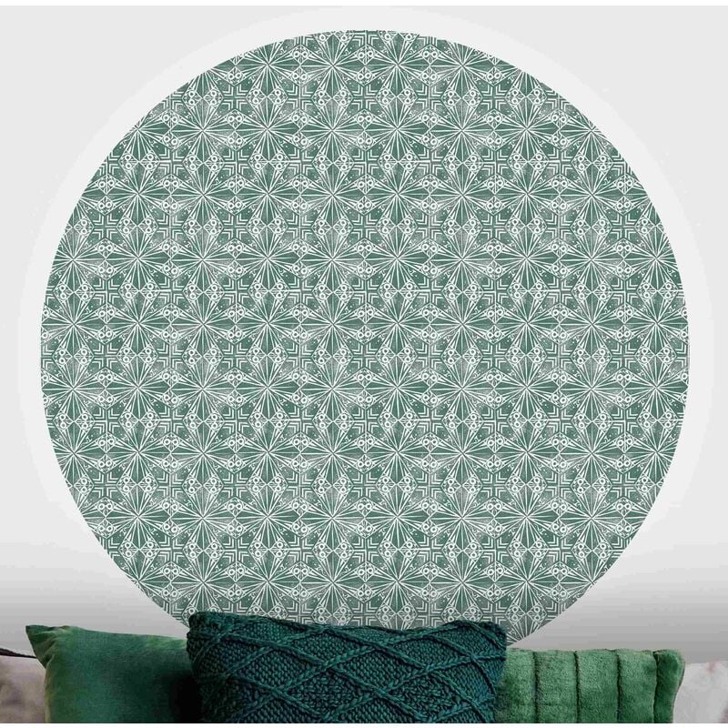

Papel pintado redondo autoadhesivo - Vintage Pattern Geometric Tiles Dimensión LxA: 225cm x 225cm