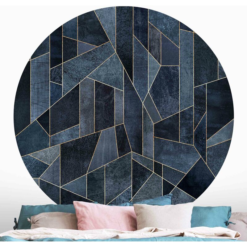 

Papel pintado redondo autoadhesivo - Elisabeth Fredriksson - Blue Geometry Watercolor Dimensión LxA: 122cm x 122cm