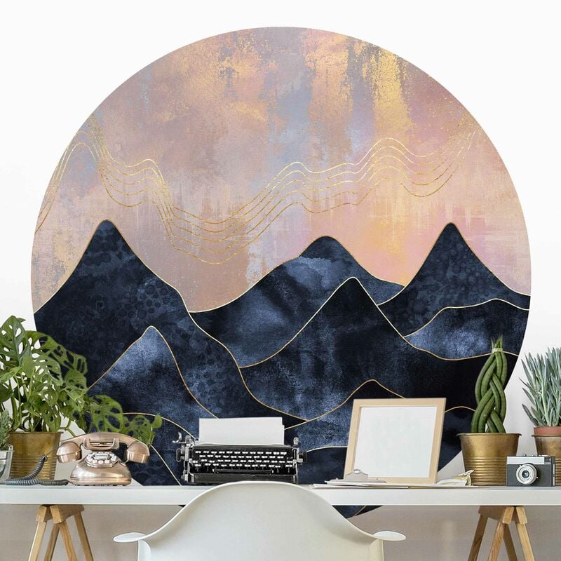 

Papel pintado redondo autoadhesivo - Elisabeth Fredriksson - Golden Dawn Over Mountains Dimensión LxA: 122cm x 122cm