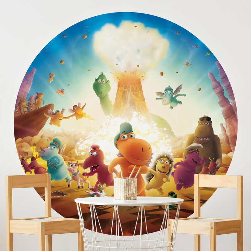 

Papel pintado redondo autoadhesivo - Little Dragon Coconut - Fireproof Friends Dimensión LxA: 100cm x 100cm