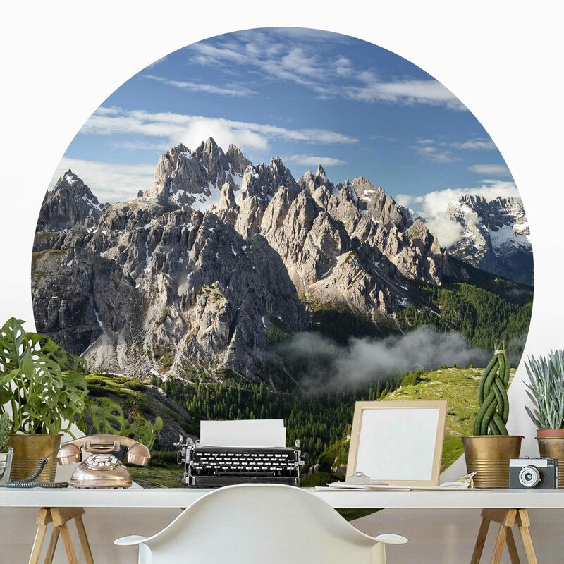 

Papel pintado redondo autoadhesivo - Italian Alps Dimensión LxA: 75cm x 75cm