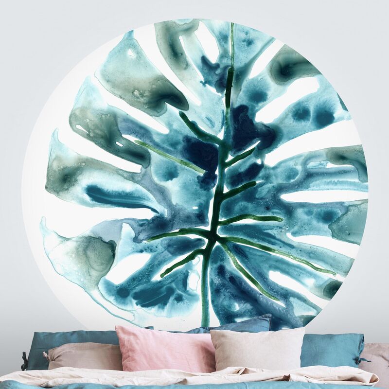 

Papel pintado redondo autoadhesivo - Blue Tropical Jewel Dimensión LxA: 244cm x 244cm