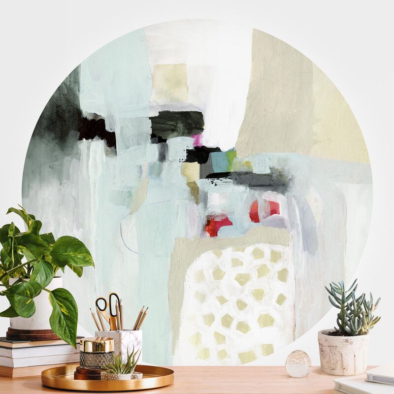 

Papel pintado redondo autoadhesivo - Colorful Waterfalls I Dimensión LxA: 200cm x 200cm
