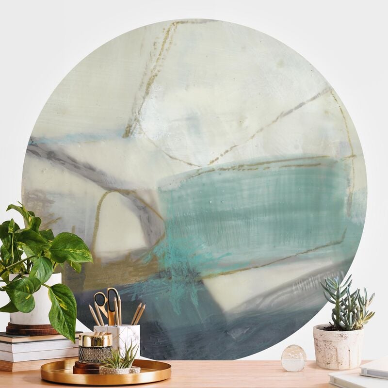 

Papel pintado redondo autoadhesivo - Fangs With Turquoise I Dimensión LxA: 244cm x 244cm