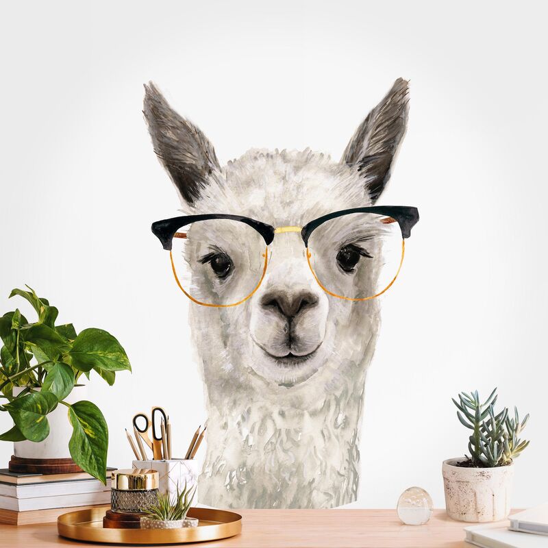 

Papel pintado redondo autoadhesivo - Hip Lama With Glasses I Dimensión LxA: 225cm x 225cm