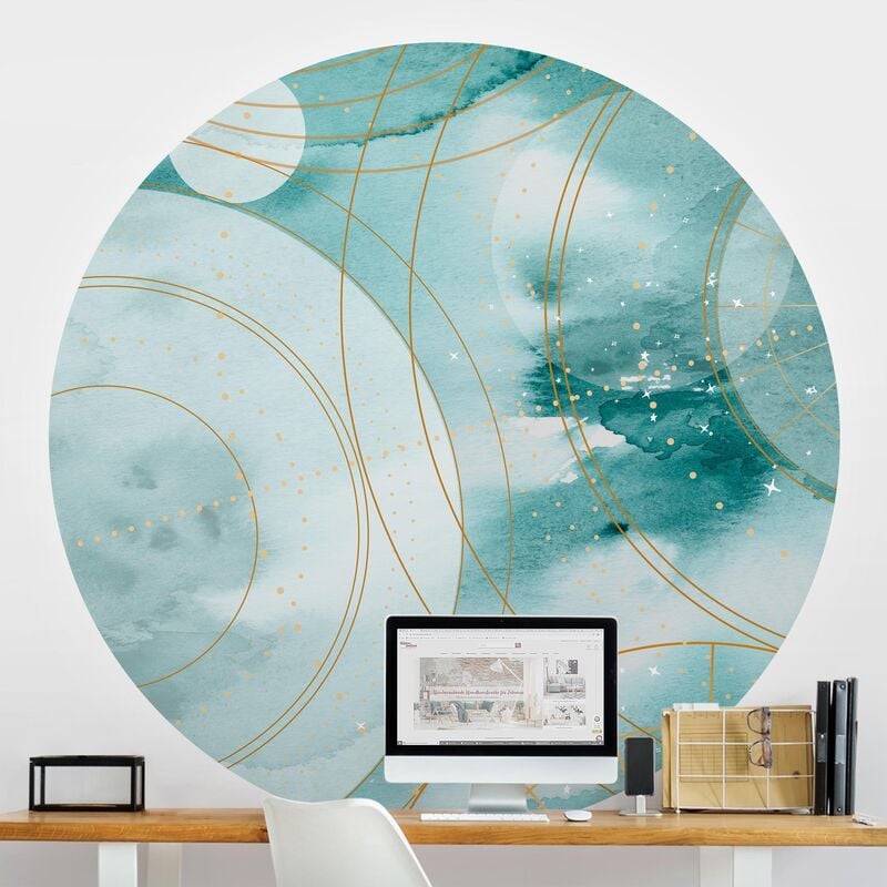 

Papel pintado redondo autoadhesivo - Magic Golden Starry Sky II Dimensión LxA: 100cm x 100cm