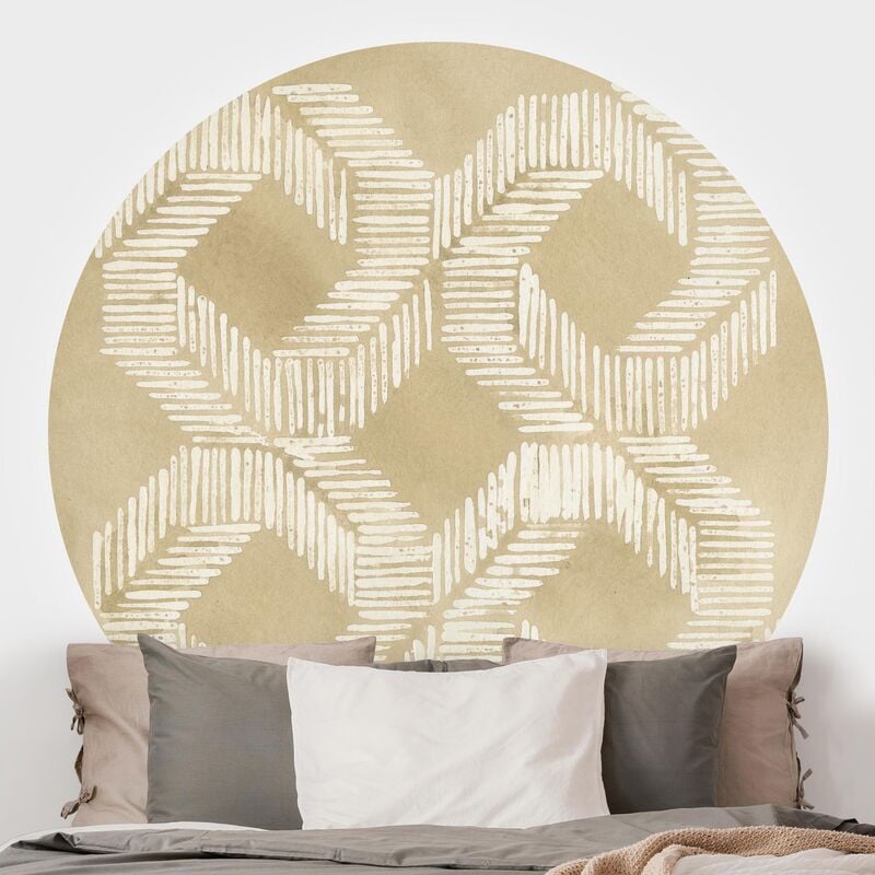 

Papel pintado redondo autoadhesivo - Sand Colored Modern Geometry II Dimensión LxA: 150cm x 150cm
