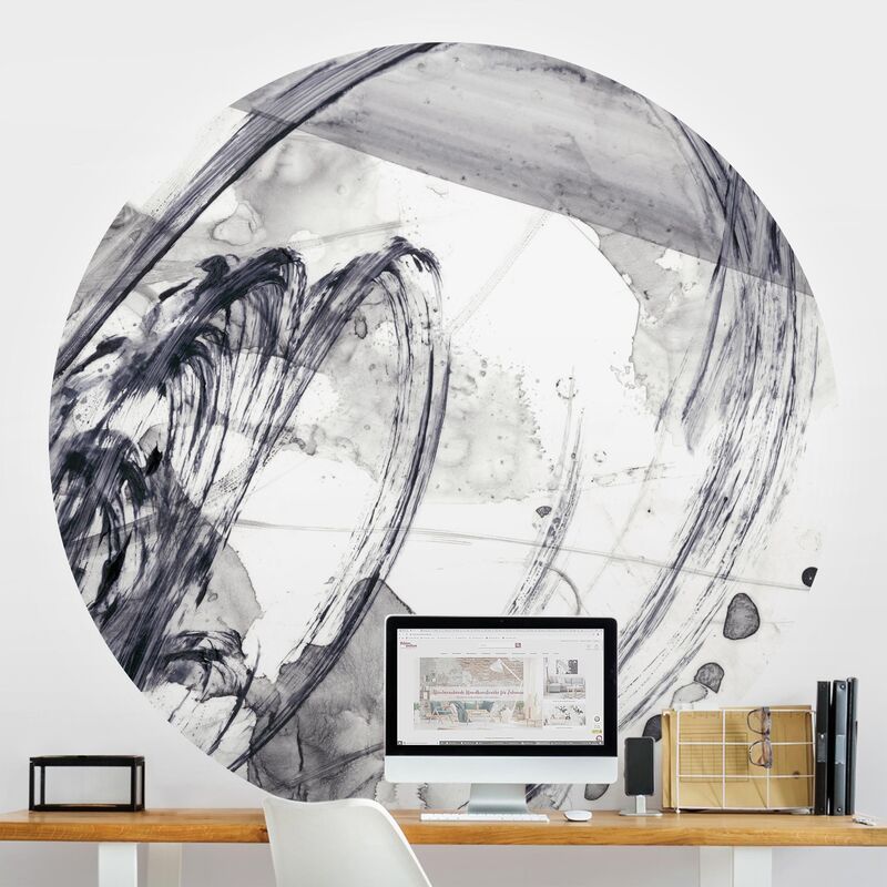 

Bilderwelten - Papel pintado redondo autoadhesivo - Sonar Black And White I Dimensión LxA: 200cm x 200cm