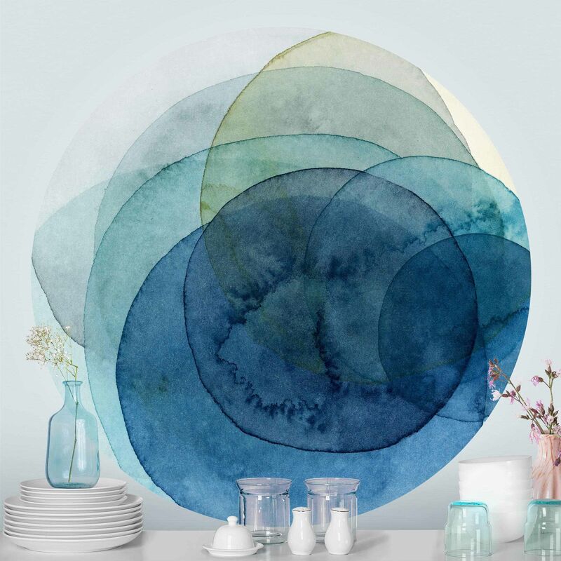 

Papel pintado redondo autoadhesivo - Big Bang - Blue Dimensión LxA: 50cm x 50cm