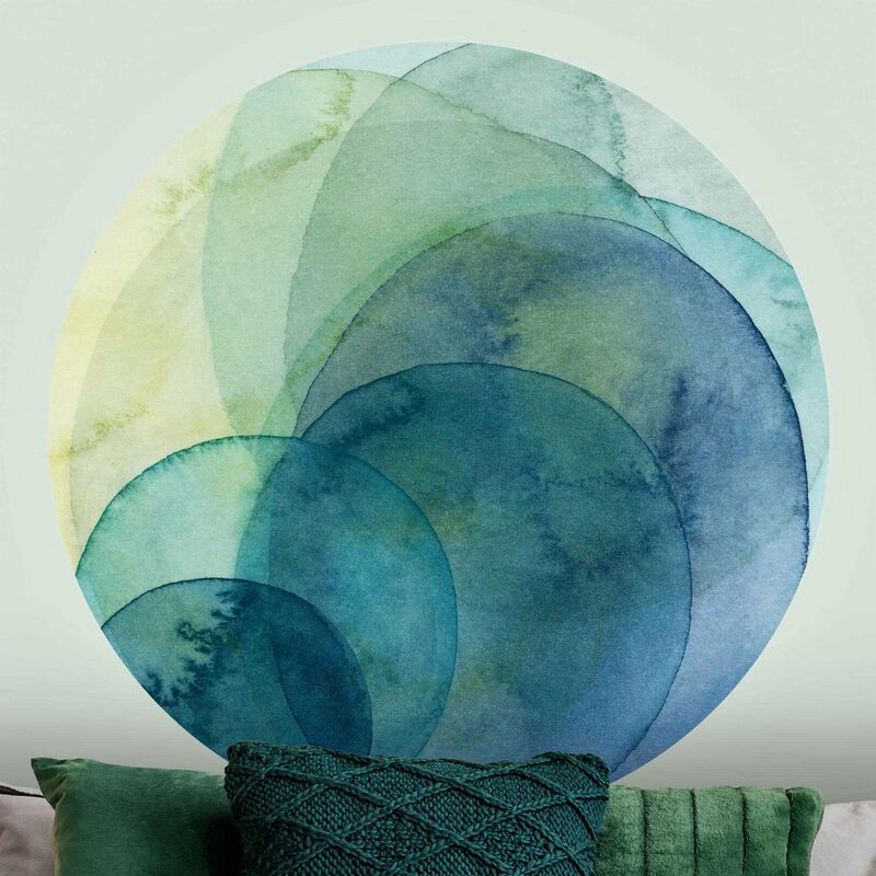 

Papel pintado redondo autoadhesivo - Big Bang - Green Dimensión LxA: 122cm x 122cm