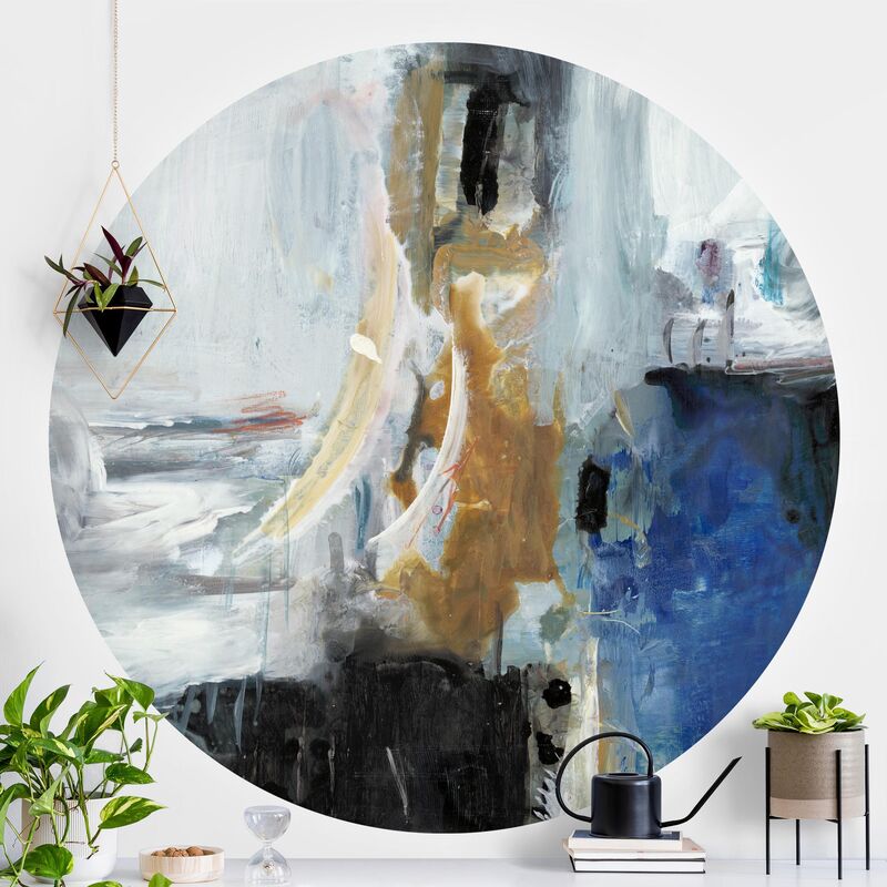 

Papel pintado redondo autoadhesivo - Interplay Abstract I Dimensión LxA: 175cm x 175cm