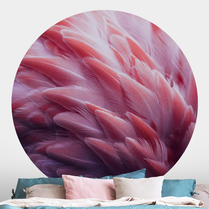 

Papel pintado redondo autoadhesivo - Flamingo Feathers Close-Up Dimensión LxA: 244cm x 244cm