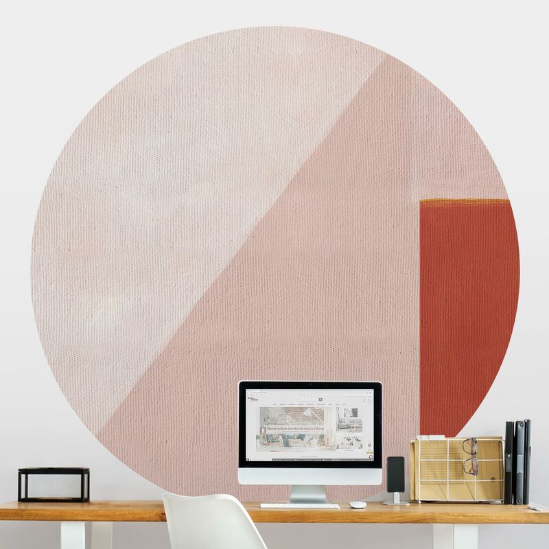 

Papel pintado redondo autoadhesivo - Pink Geometry Dimensión LxA: 225cm x 225cm